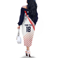 Custom USA Soccer Family Matching Off The Shoulder Long Sleeve Dress and Hawaiian Shirt Play With Pride - Wonder Print Shop