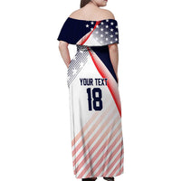 Custom USA Soccer Family Matching Off Shoulder Maxi Dress and Hawaiian Shirt Play With Pride - Wonder Print Shop