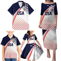 Custom USA Soccer Family Matching Puletasi and Hawaiian Shirt Play With Pride - Wonder Print Shop