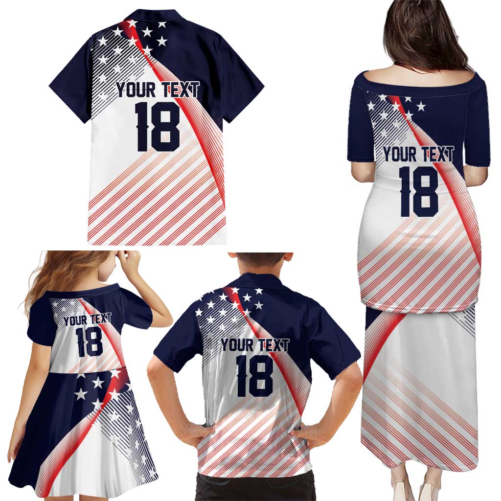 Custom USA Soccer Family Matching Puletasi and Hawaiian Shirt Play With Pride - Wonder Print Shop