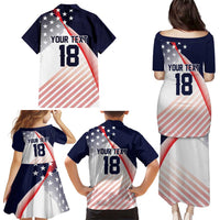 Custom USA Soccer Family Matching Puletasi and Hawaiian Shirt Play With Pride - Wonder Print Shop
