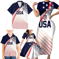 Custom USA Soccer Family Matching Short Sleeve Bodycon Dress and Hawaiian Shirt Play With Pride - Wonder Print Shop