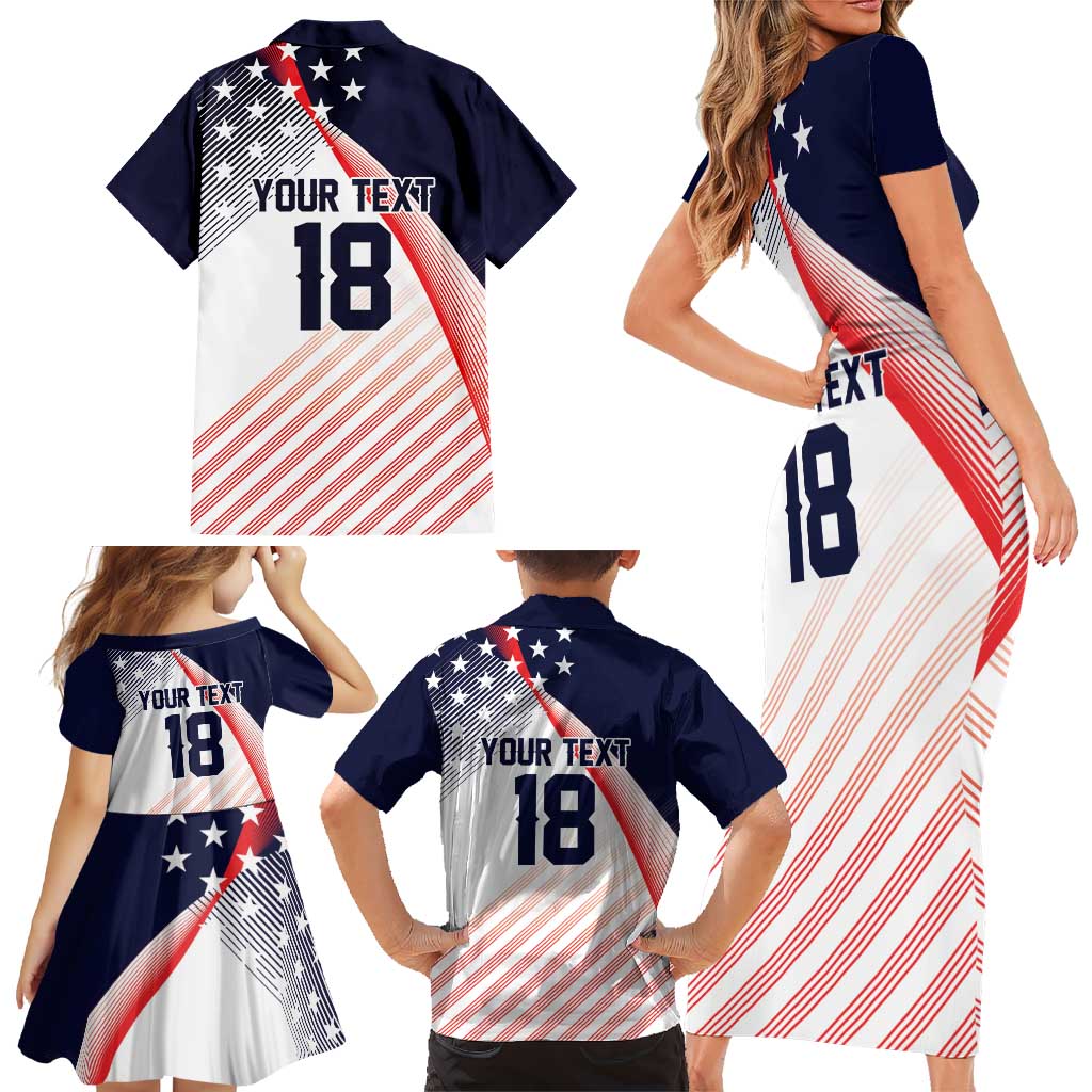 Custom USA Soccer Family Matching Short Sleeve Bodycon Dress and Hawaiian Shirt Play With Pride - Wonder Print Shop