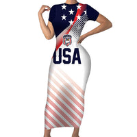 Custom USA Soccer Family Matching Short Sleeve Bodycon Dress and Hawaiian Shirt Play With Pride - Wonder Print Shop