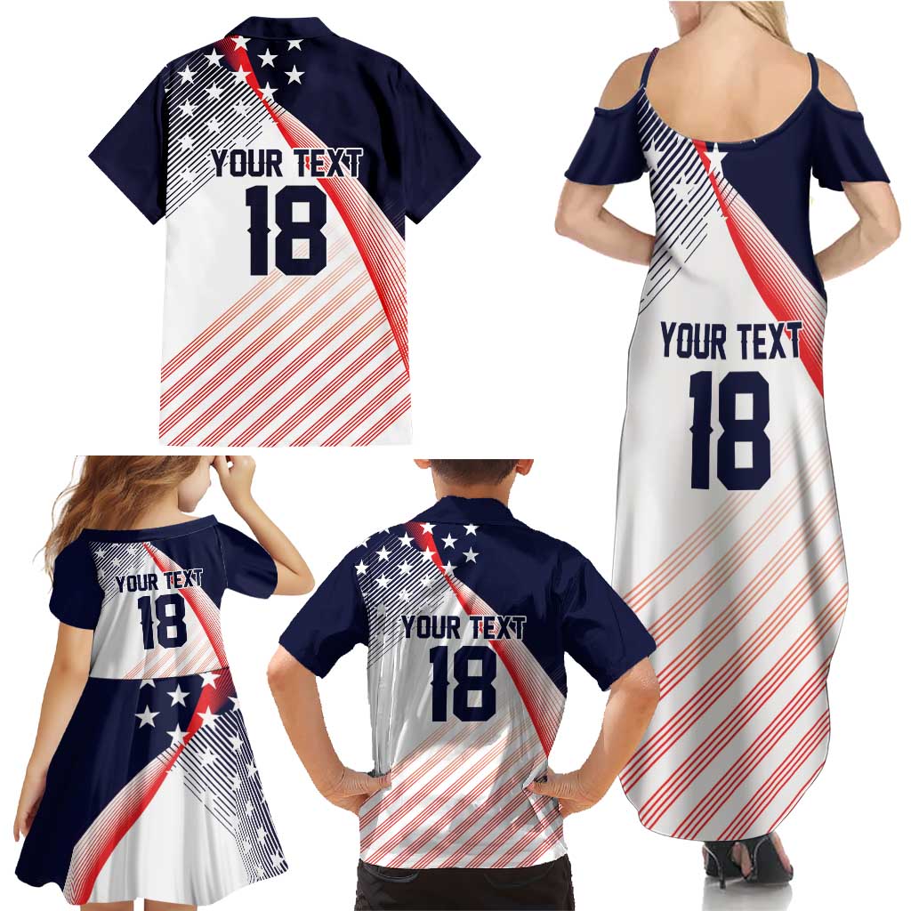Custom USA Soccer Family Matching Summer Maxi Dress and Hawaiian Shirt Play With Pride - Wonder Print Shop