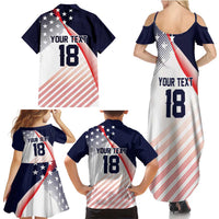 Custom USA Soccer Family Matching Summer Maxi Dress and Hawaiian Shirt Play With Pride - Wonder Print Shop