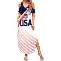 Custom USA Soccer Family Matching Summer Maxi Dress and Hawaiian Shirt Play With Pride - Wonder Print Shop