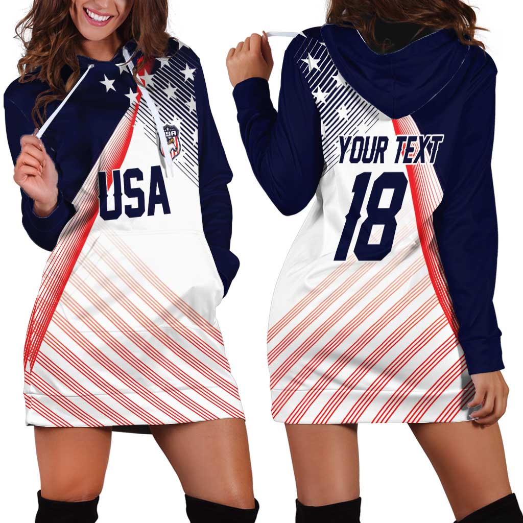 Custom USA Soccer Hoodie Dress Play With Pride - Wonder Print Shop