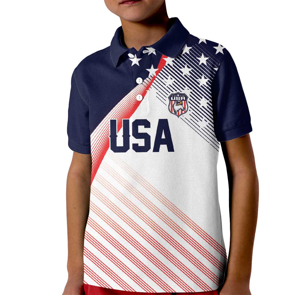 Custom USA Soccer Kid Polo Shirt Play With Pride - Wonder Print Shop