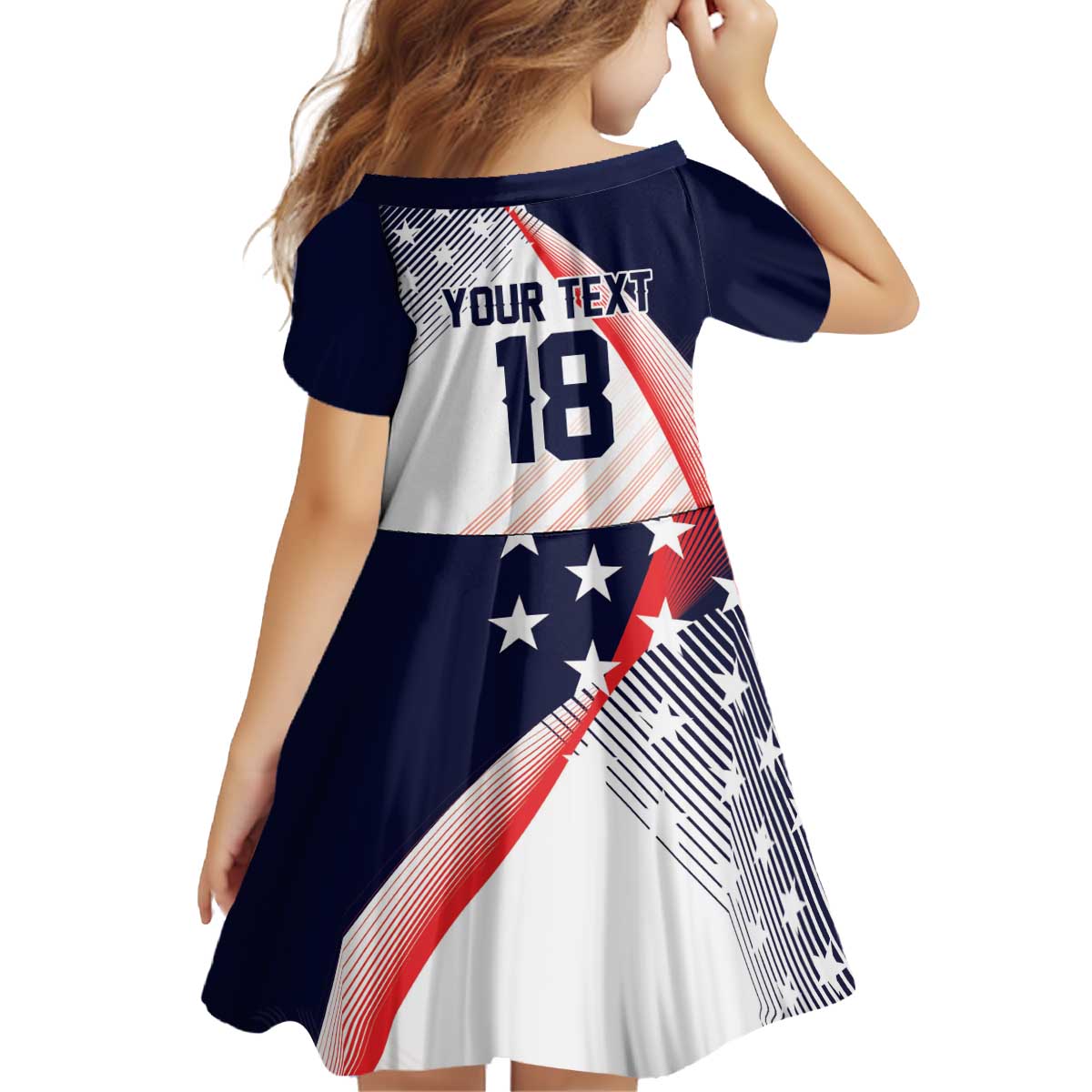 Custom USA Soccer Kid Short Sleeve Dress Play With Pride - Wonder Print Shop