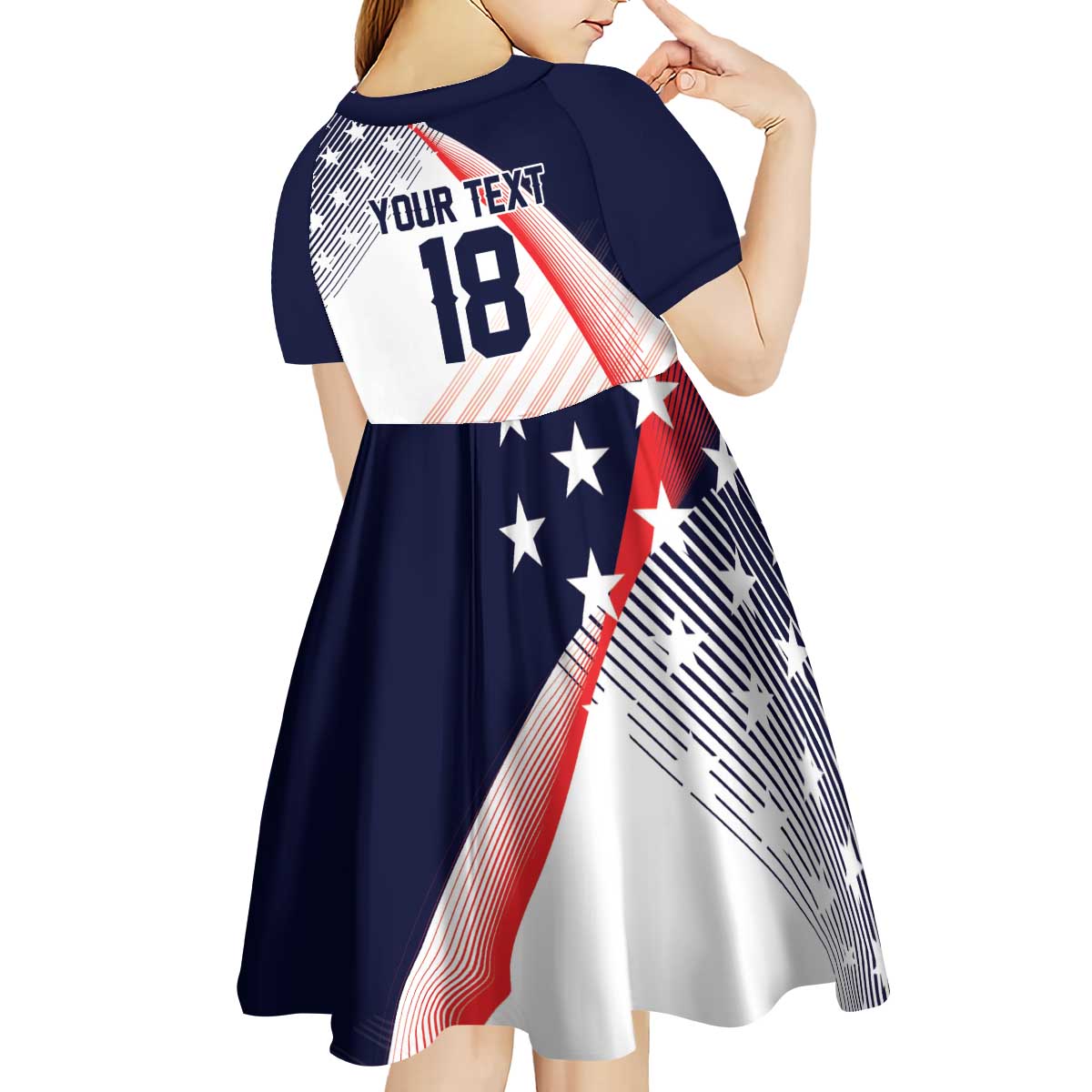 Custom USA Soccer Kid Short Sleeve Dress Play With Pride - Wonder Print Shop