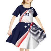 Custom USA Soccer Kid Short Sleeve Dress Play With Pride - Wonder Print Shop