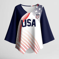 Custom USA Soccer Kimono Sleeve Blouse Play With Pride - Wonder Print Shop