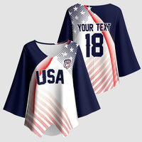 Custom USA Soccer Kimono Sleeve Blouse Play With Pride - Wonder Print Shop