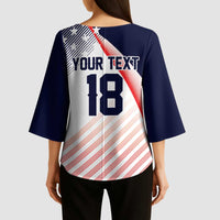 Custom USA Soccer Kimono Sleeve Blouse Play With Pride - Wonder Print Shop
