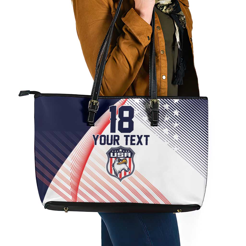 Custom USA Soccer Leather Tote Bag Play With Pride - Wonder Print Shop
