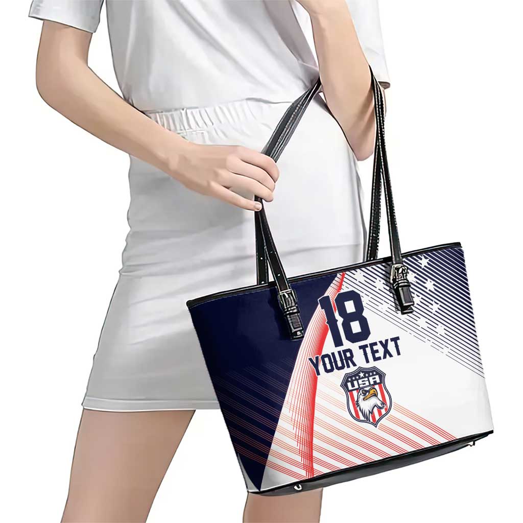 Custom USA Soccer Leather Tote Bag Play With Pride - Wonder Print Shop