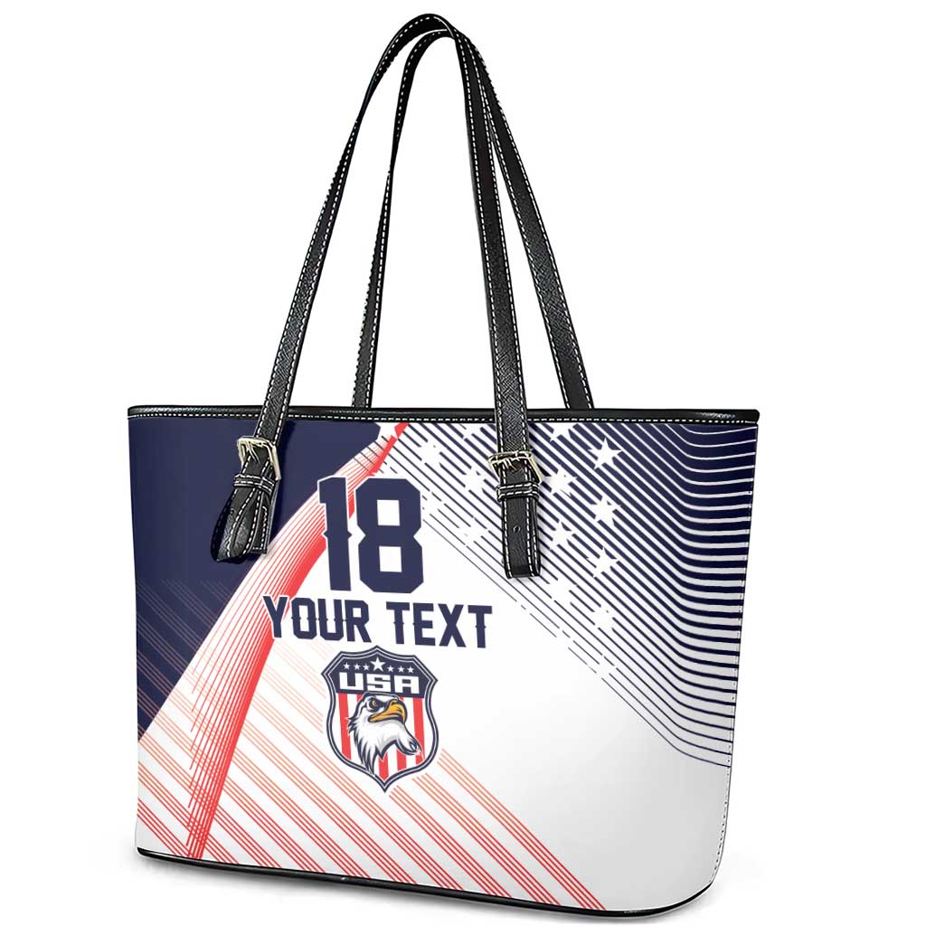 Custom USA Soccer Leather Tote Bag Play With Pride - Wonder Print Shop