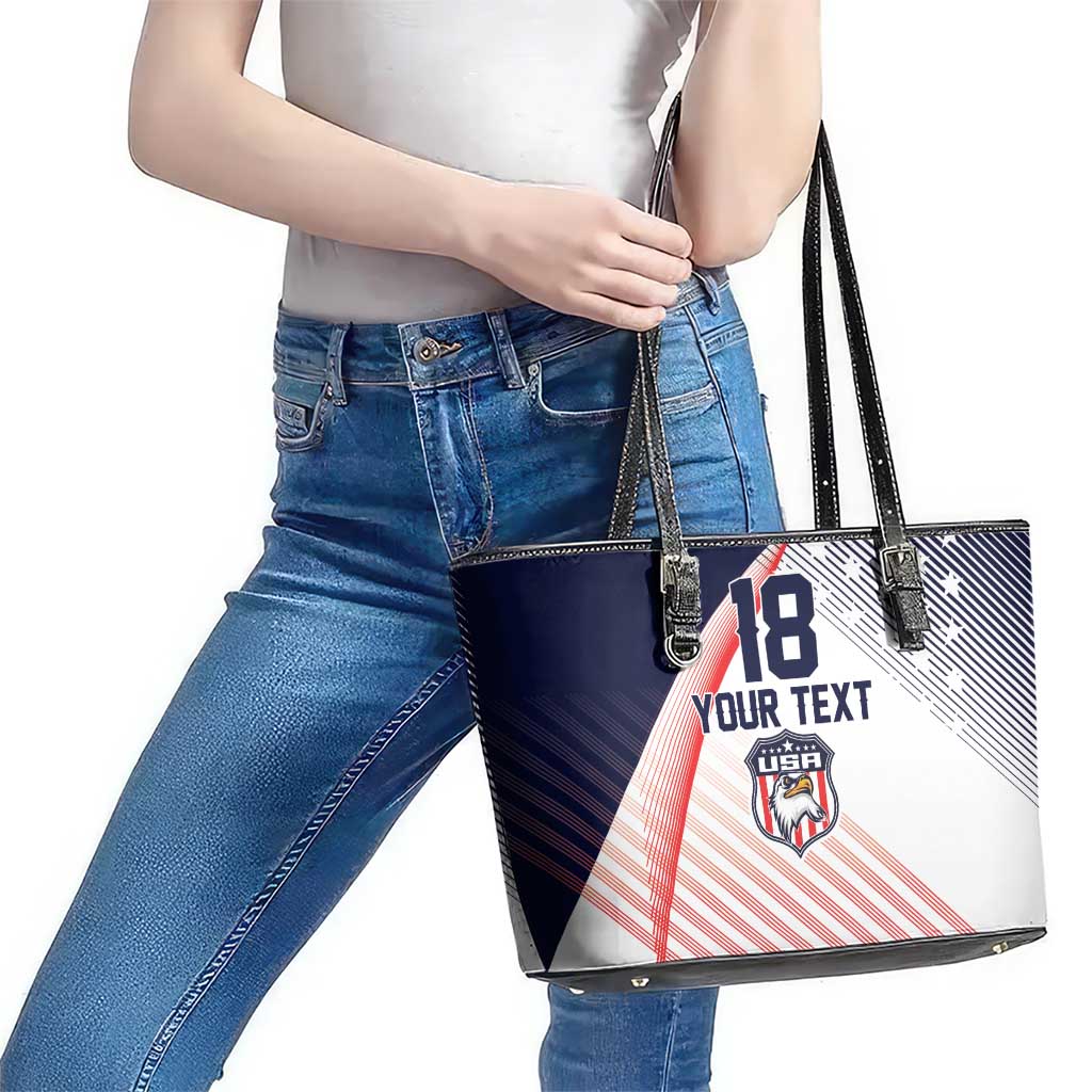 Custom USA Soccer Leather Tote Bag Play With Pride - Wonder Print Shop