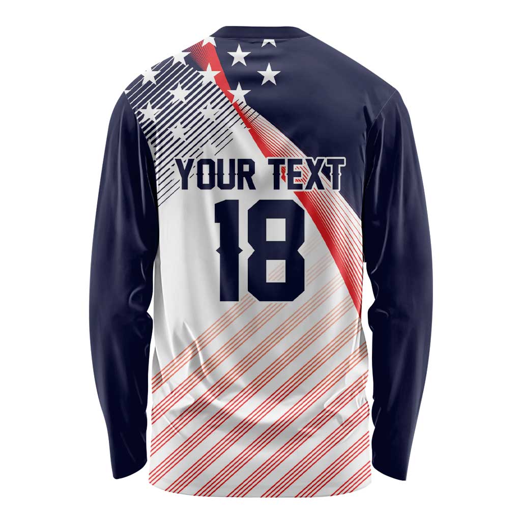 Custom USA Soccer Long Sleeve Shirt Play With Pride - Wonder Print Shop