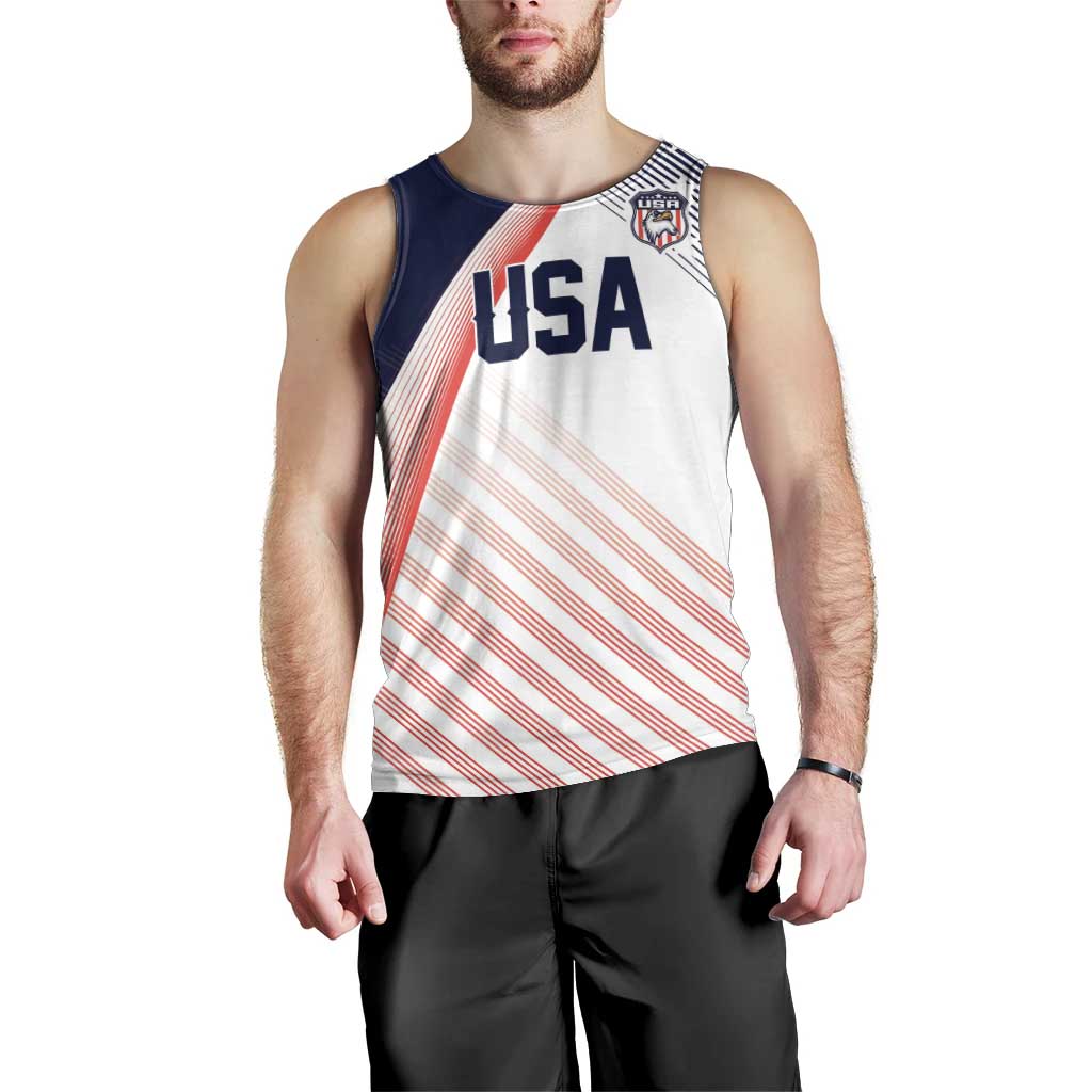 Custom USA Soccer Men Tank Top Play With Pride - Wonder Print Shop