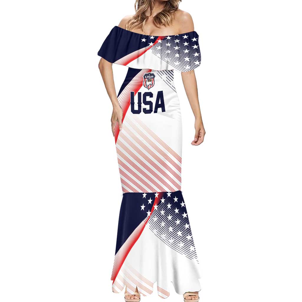 Custom USA Soccer Mermaid Dress Play With Pride - Wonder Print Shop