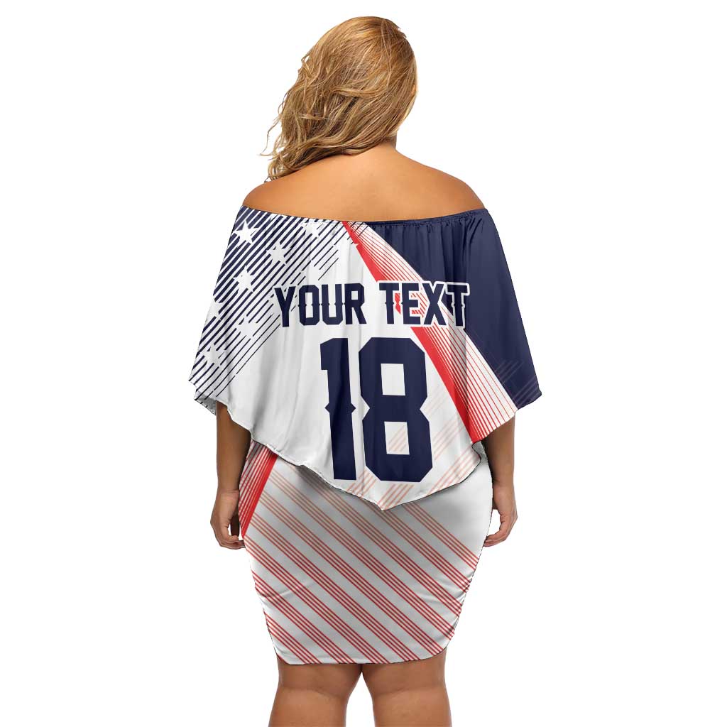 Custom USA Soccer Off Shoulder Short Dress Play With Pride - Wonder Print Shop