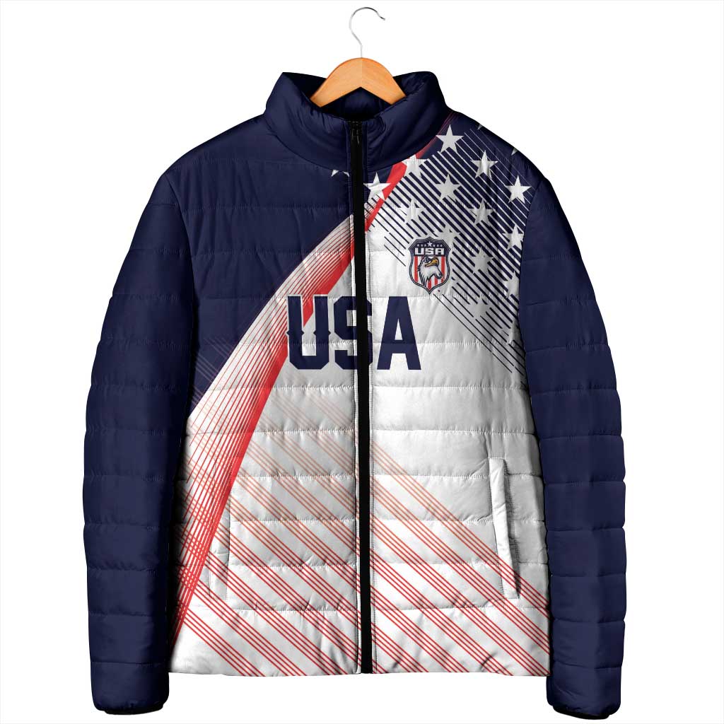 Custom USA Soccer Padded Jacket Play With Pride - Wonder Print Shop
