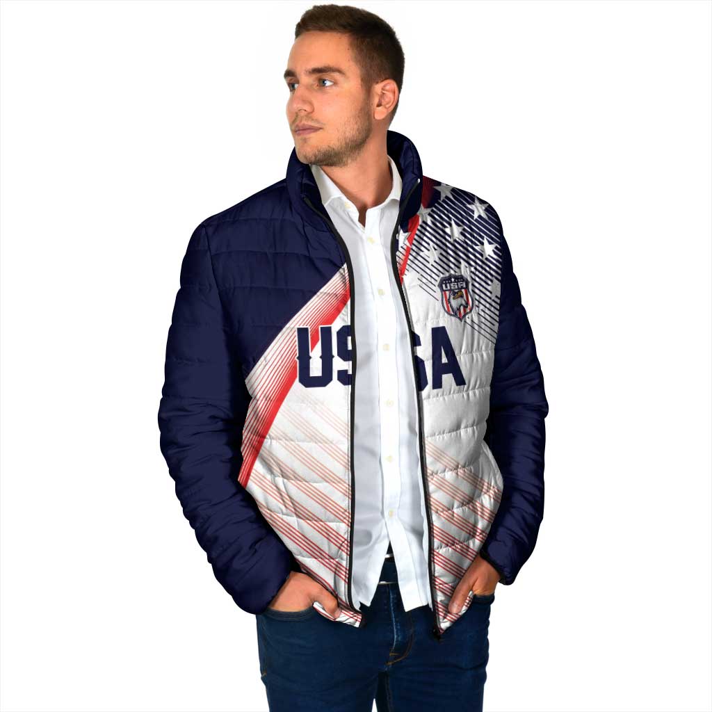 Custom USA Soccer Padded Jacket Play With Pride - Wonder Print Shop