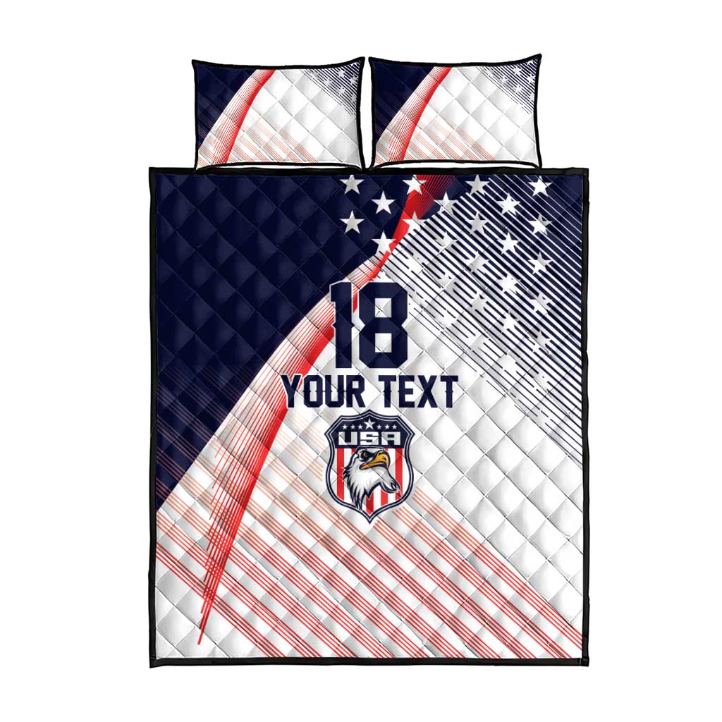 Custom USA Soccer Quilt Bed Set Play With Pride - Wonder Print Shop