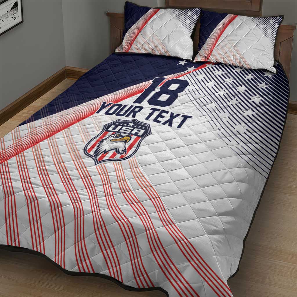 Custom USA Soccer Quilt Bed Set Play With Pride - Wonder Print Shop