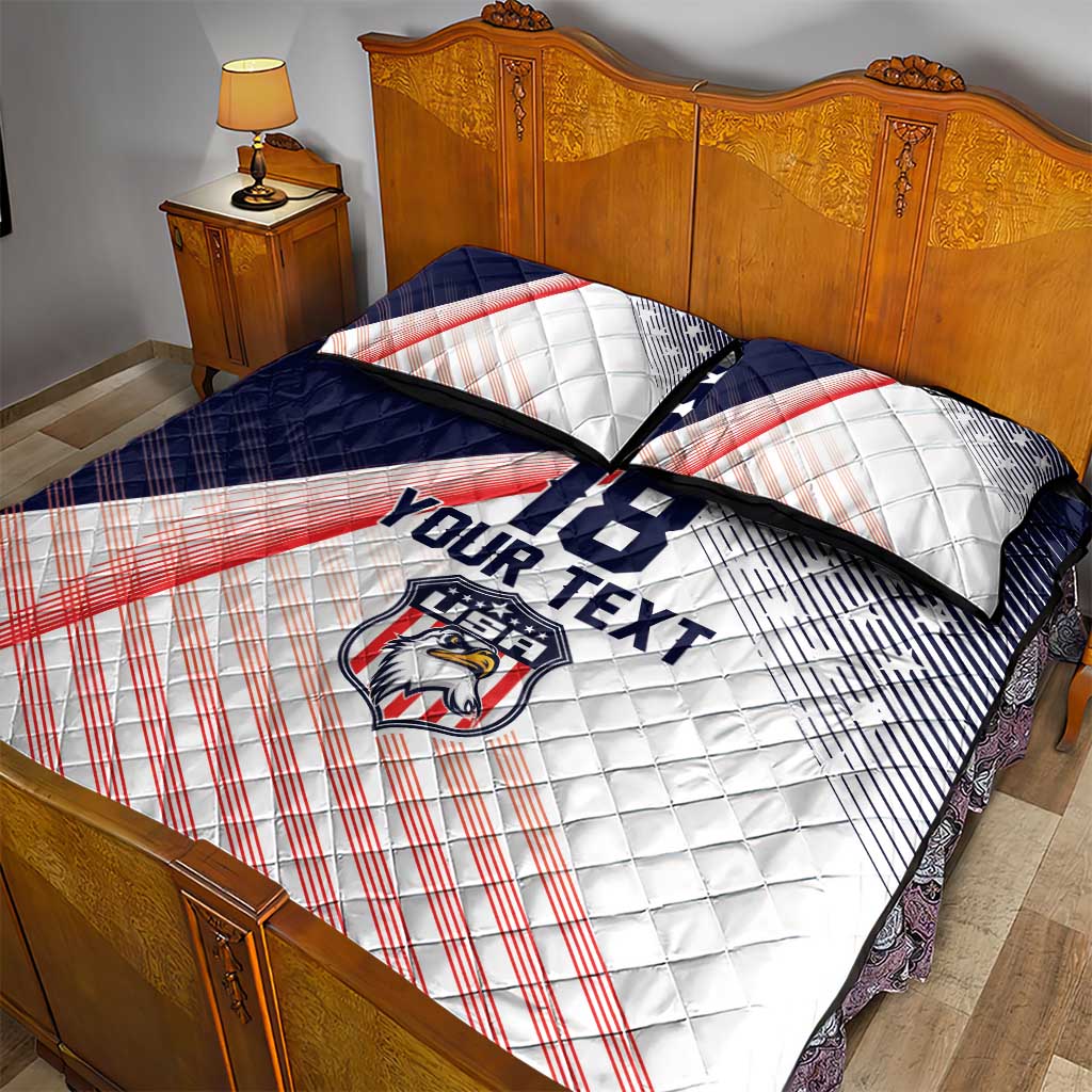 Custom USA Soccer Quilt Bed Set Play With Pride - Wonder Print Shop