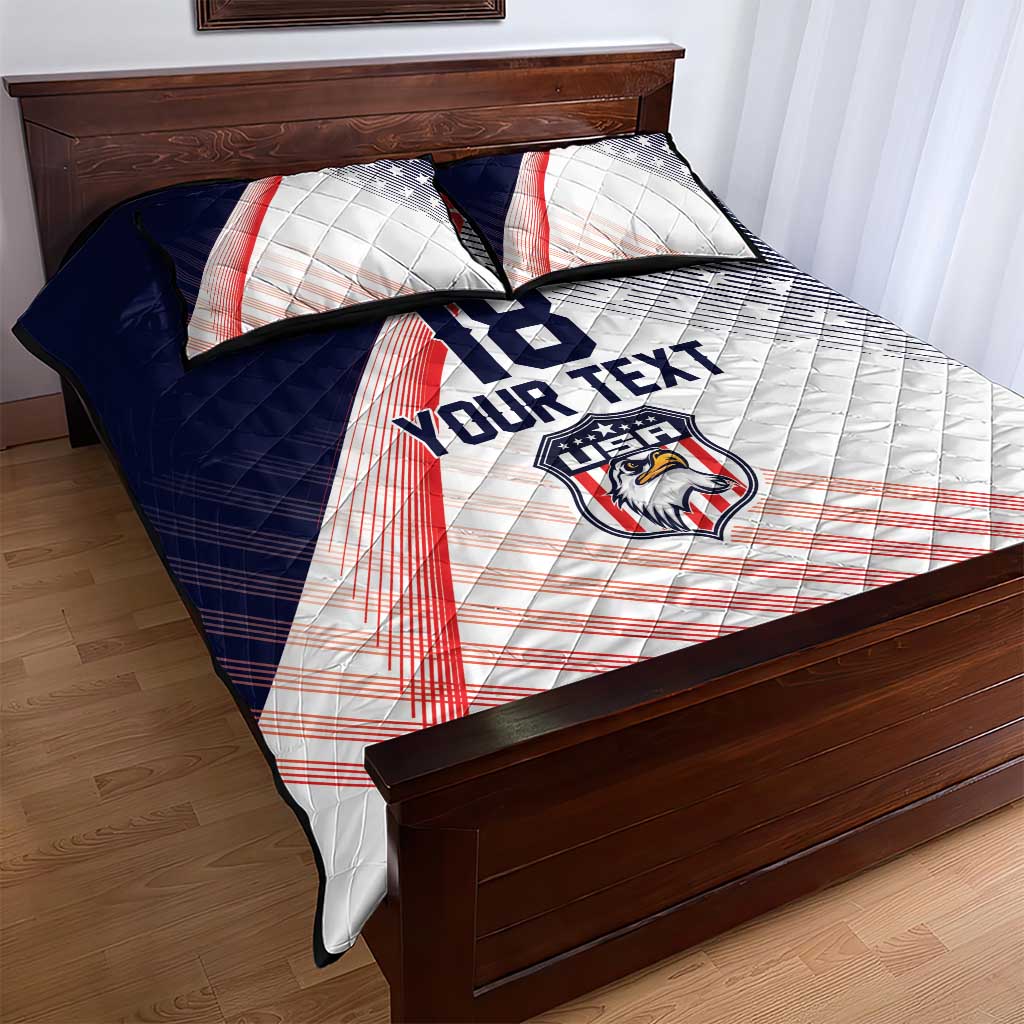 Custom USA Soccer Quilt Bed Set Play With Pride - Wonder Print Shop