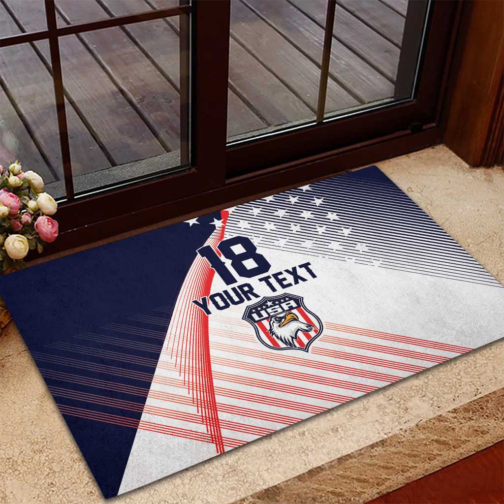 Custom USA Soccer Rubber Doormat Play With Pride - Wonder Print Shop