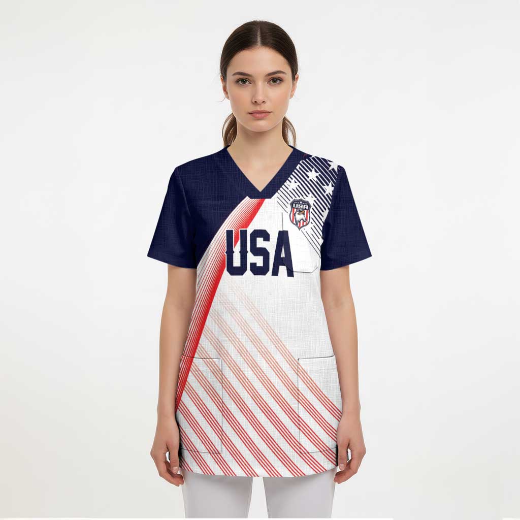 Custom USA Soccer Scrub Top Play With Pride - Wonder Print Shop