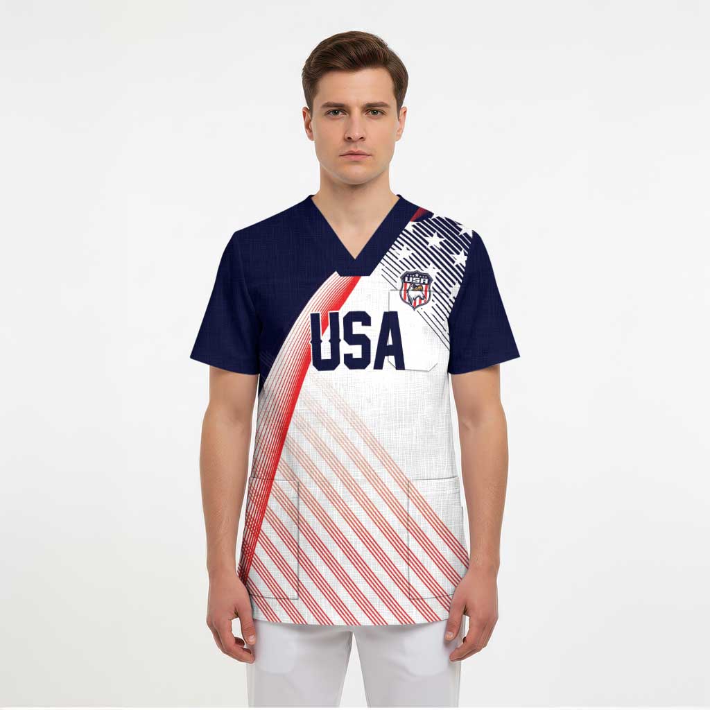 Custom USA Soccer Scrub Top Play With Pride - Wonder Print Shop