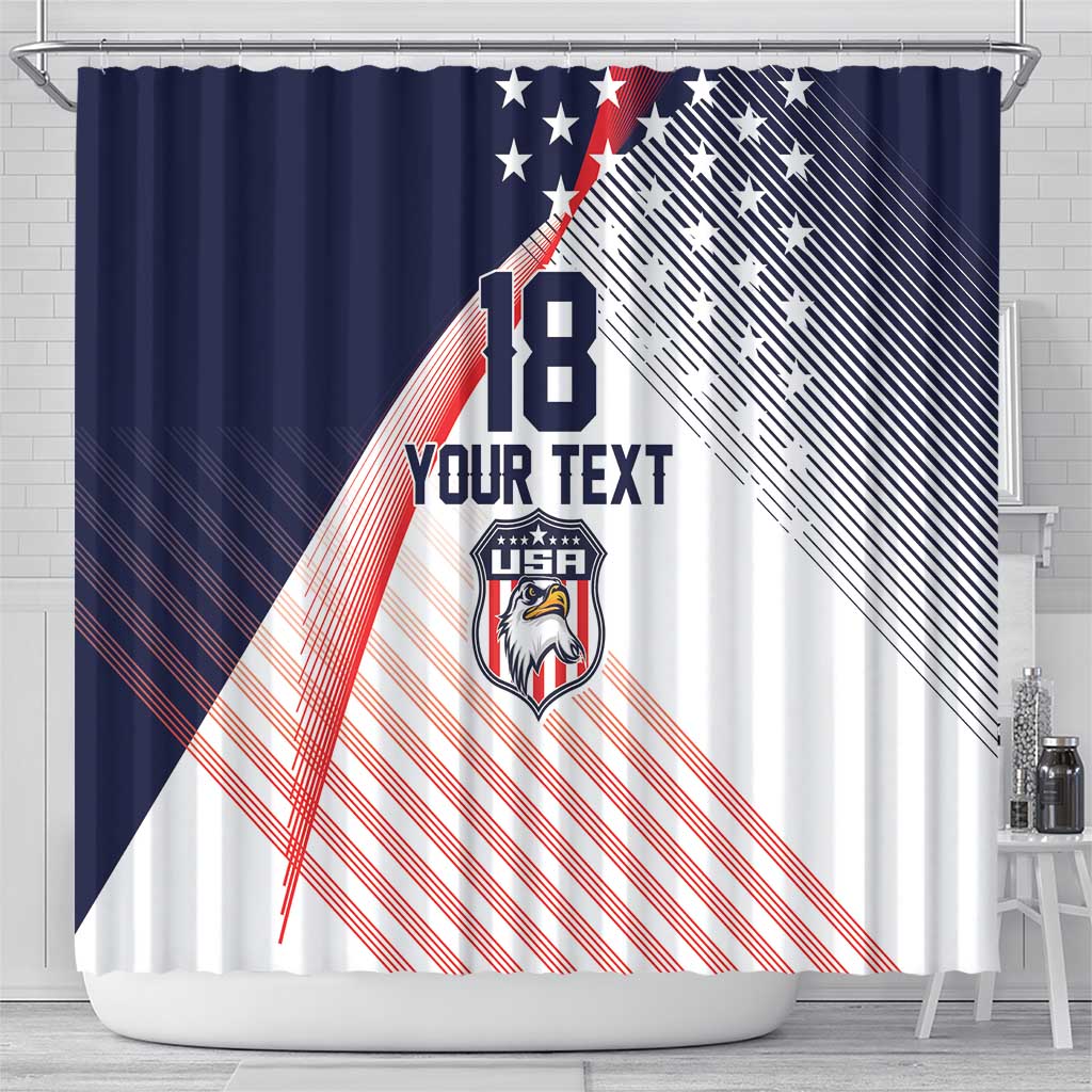 Custom USA Soccer Shower Curtain Play With Pride - Wonder Print Shop