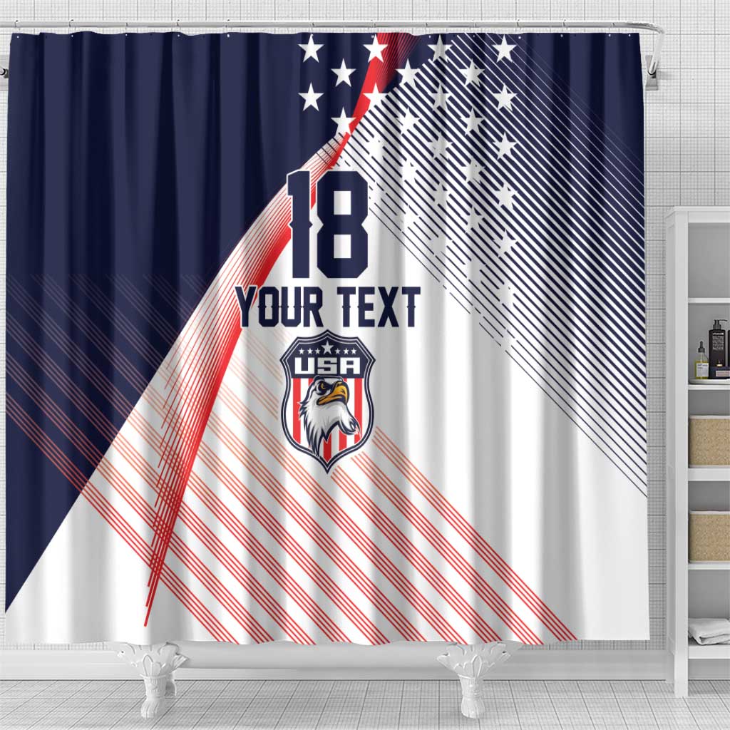 Custom USA Soccer Shower Curtain Play With Pride - Wonder Print Shop