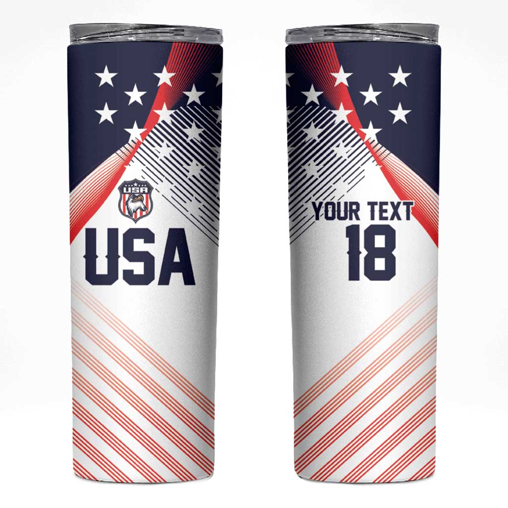 Custom USA Soccer Skinny Tumbler Play With Pride - Wonder Print Shop