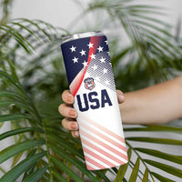 Custom USA Soccer Skinny Tumbler Play With Pride - Wonder Print Shop