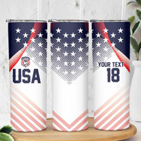Custom USA Soccer Skinny Tumbler Play With Pride - Wonder Print Shop