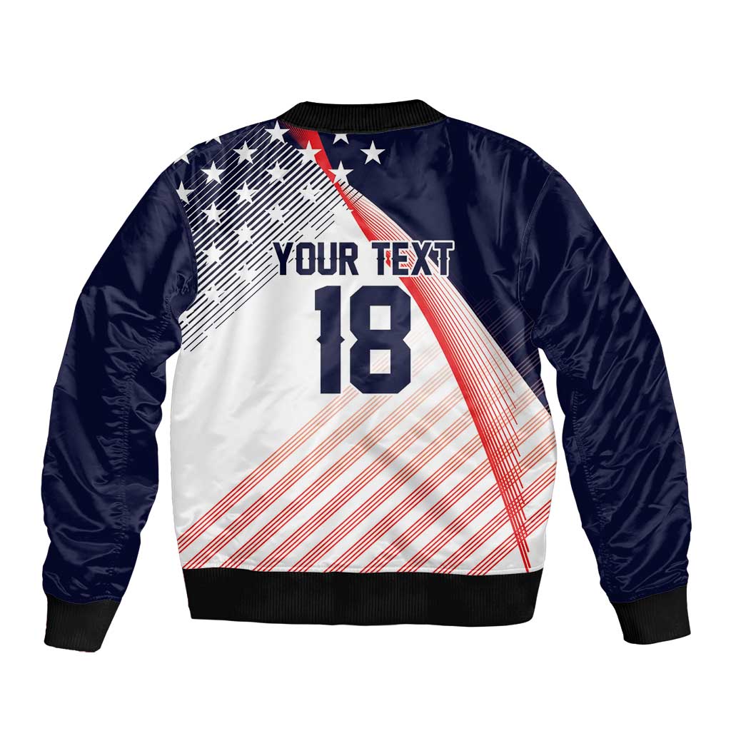 Custom USA Soccer Sleeve Zip Bomber Jacket Play With Pride - Wonder Print Shop