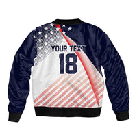 Custom USA Soccer Sleeve Zip Bomber Jacket Play With Pride - Wonder Print Shop