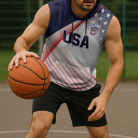 Custom USA Soccer Sleeveless Hoodie Play With Pride - Wonder Print Shop