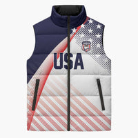 Custom USA Soccer Sleeveless Puffer Jacket Play With Pride - Wonder Print Shop