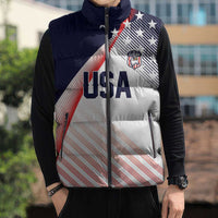 Custom USA Soccer Sleeveless Puffer Jacket Play With Pride - Wonder Print Shop