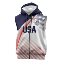Custom USA Soccer Sleeveless Zip Hoodie Play With Pride - Wonder Print Shop