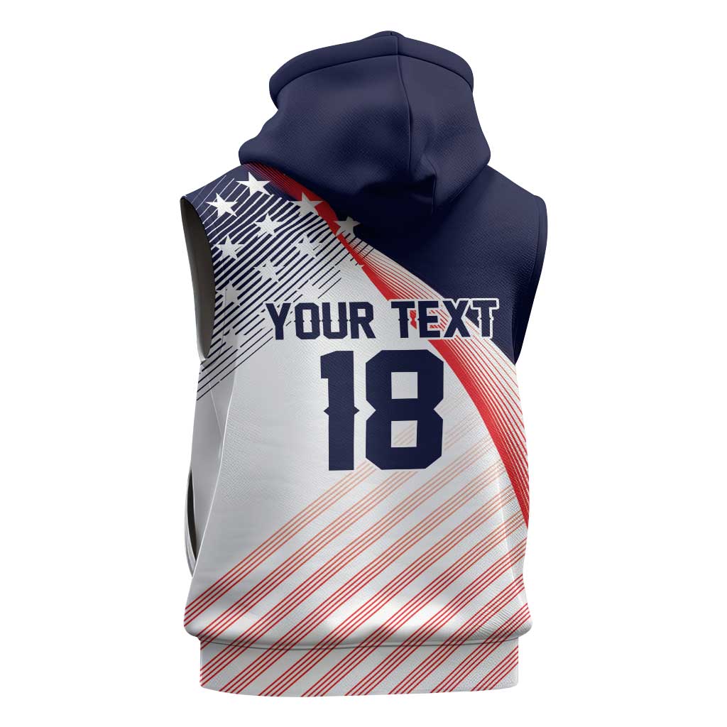Custom USA Soccer Sleeveless Zip Hoodie Play With Pride - Wonder Print Shop