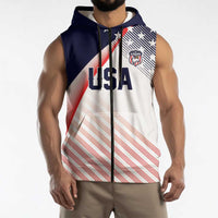 Custom USA Soccer Sleeveless Zip Hoodie Play With Pride - Wonder Print Shop