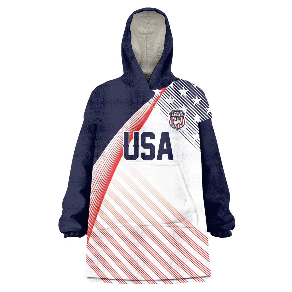 Custom USA Soccer Wearable Blanket Hoodie Play With Pride - Wonder Print Shop